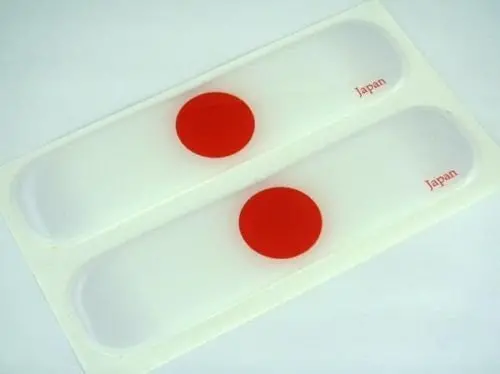 Japan Japanese Flag Domed Decal Emblem Car Flexible Sticker 5" Set Of 2 1