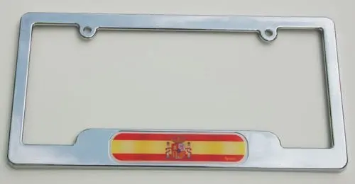 Spain. Spanish Chrome Plated Abs License Plate Frame Holder Cover With Free Caps 1