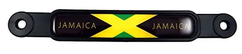 Jamaica Jamaican Flag Emblem Screw On Car License Plate Decal Badge 1