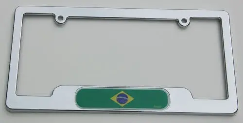 Brazil Chrome Plated Abs License Plate Frame Holder Cover With Free Caps 1