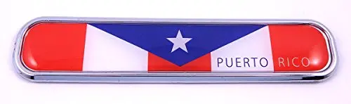 Puerto Rico Rican Flag Chrome Emblem 3D Auto Decal Car Bike Boat 5.3" 1