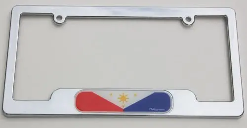 Philippine Abs Chrome Plated License Plate Frame Dome Emblem Free Caps 1