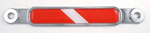 Diver Dive Flag Chrome Emblem Screw On Car License Plate Decal Badge 1