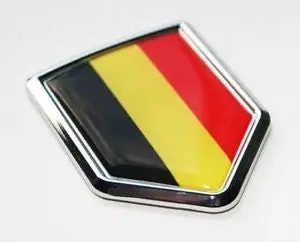 Belgium Flag Decal Car 3D Chrome Emblem Sticker 1