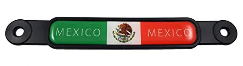 Mexico Mexican Flag Emblem Screw On Car License Plate Decal Badge 1