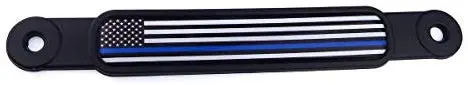 Usa Police Thin Blue Line Flag Screw On License Plate Emblem Car Decal Badge 2