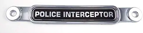 Police Interceptor Flag Chrome Emblem Screw On Car License Plate Decal Badge 1