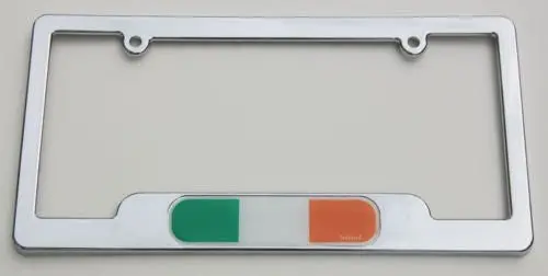 Ireland Irish Chrome Plated Abs License Plate Frame Holder Cover Flag With Shamrock Comes With Free Caps 1