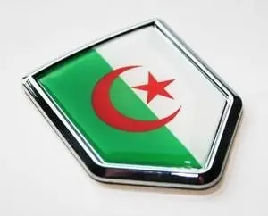 Algeria Algerian Flag Decal Car Chrome Emblem Sticker 1