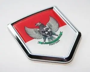Indonesia Flag Decal Car Chrome Emblem Sticker 3D Badge 1