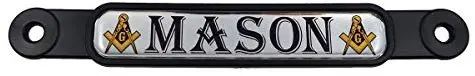 Mason Masonic Flag Emblem Screw On Car License Plate Decal Badge 1