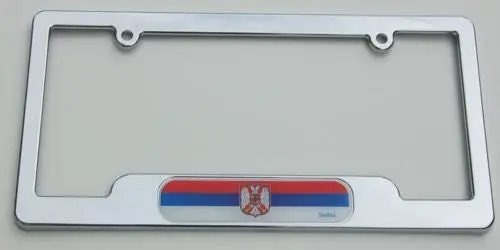 Serbia Chrome Plated Abs License Plate Frame Holder Cover With Free Caps 1