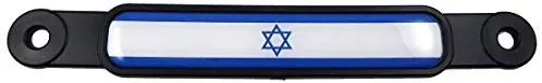 Israel Israeli Flag Emblem Screw On Car License Plate Decal Badge 1