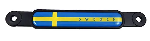 Sweden Swedish Flag Emblem Screw On Car License Plate Decal Badge 1