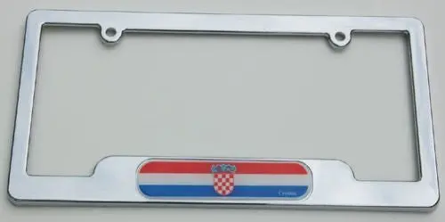 Croatia Chrome License Plate Frame Holder 3D Decal Free Caps 1