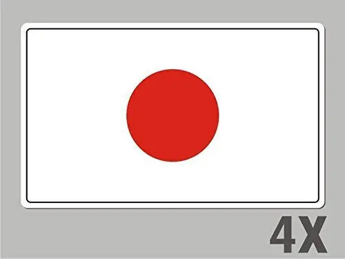 4 Japan Stickers Flag Decal Bumper Car Bike Laptop .. Emblem Vinyl Fl033 1