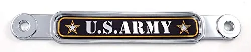 Us Army Flag Chrome Emblem Screw On Car License Plate Decal Badge 1