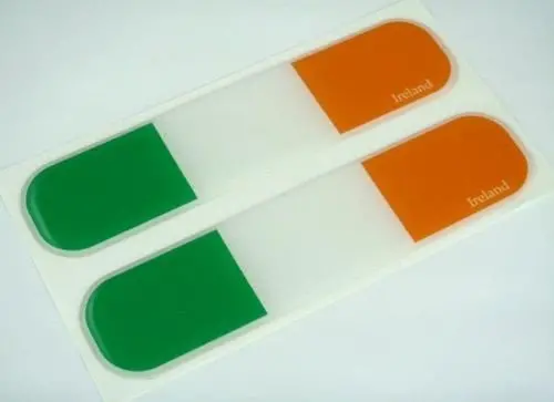 Ireland, Irish Flag Domed Decal Emblem Car Flexible Sticker 5" Set Of 2 1