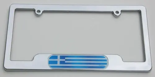 Greece Greek Chrome Plated Abs License Plate Frame Holder Cover With Free Caps 1