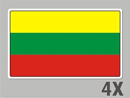 4 Lithuania Stickers Flag Decal Bumper Car Bike Laptop .. Emblem Vinyl Fl039 1