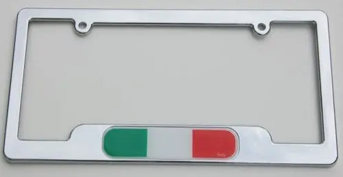 Car Chrome Decals Lpfc101 Italy Italian Flag Chrome License Plate Frame Holder 1