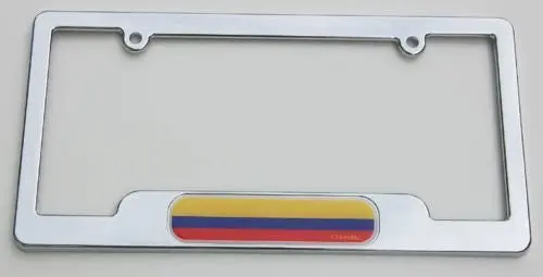 Colombia Durable Abs Plastic Chrome Plated License Plate Frame With Caps 1