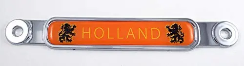 Holland Flag Chrome Emblem Screw On Car License Plate Decal Badge 1
