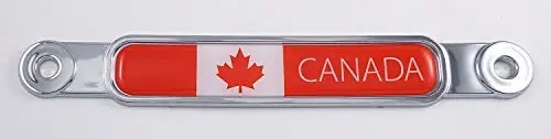 Canada Flag Chrome Emblem Screw On Car License Plate Decal Badge 1