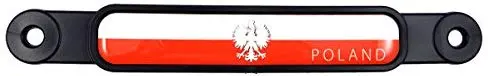 Poland Polish Polska Flag Emblem Screw On Car License Plate Decal Badge 1
