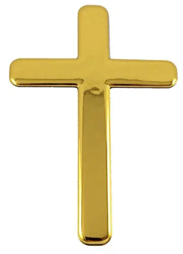 Jesus Cross Gold Finish Decal Emblem 3D Sticker Car Bike Auto 2"X3" 1