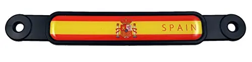 Spain Spanish Flag Emblem Screw On Car License Plate Decal Badge 1