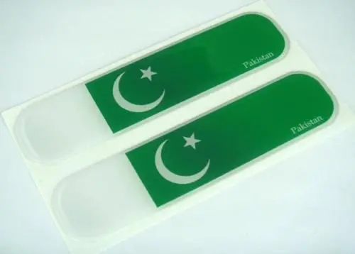 Pakistan Pakistani Flag Domed Decal Emblem Car Flexible Sticker 5" Set Of 2 1