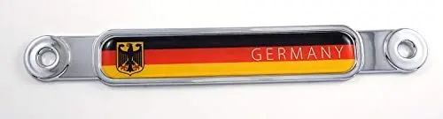 German Germany Deutschland Flag Chrome Emblem Screw On License Plate Decal Badge 1