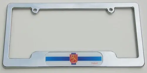Finland Finish Chrome Plated Abs License Plate Frame Holder Cover With Free Caps 1