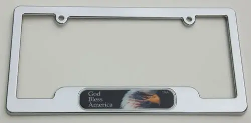 God Bless Usa America Chrome Plated Abs License Plate Frame Holder Cover With Free Caps 1