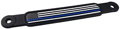Usa Police Thin Blue Line Flag Screw On License Plate Emblem Car Decal Badge 1