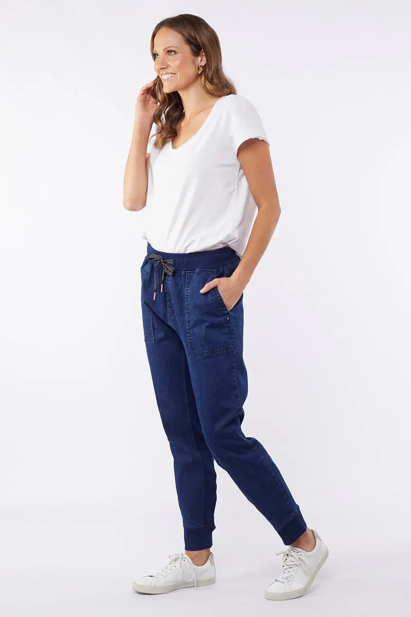 Elm - Alli Denim Jogger - Dark Blue 1