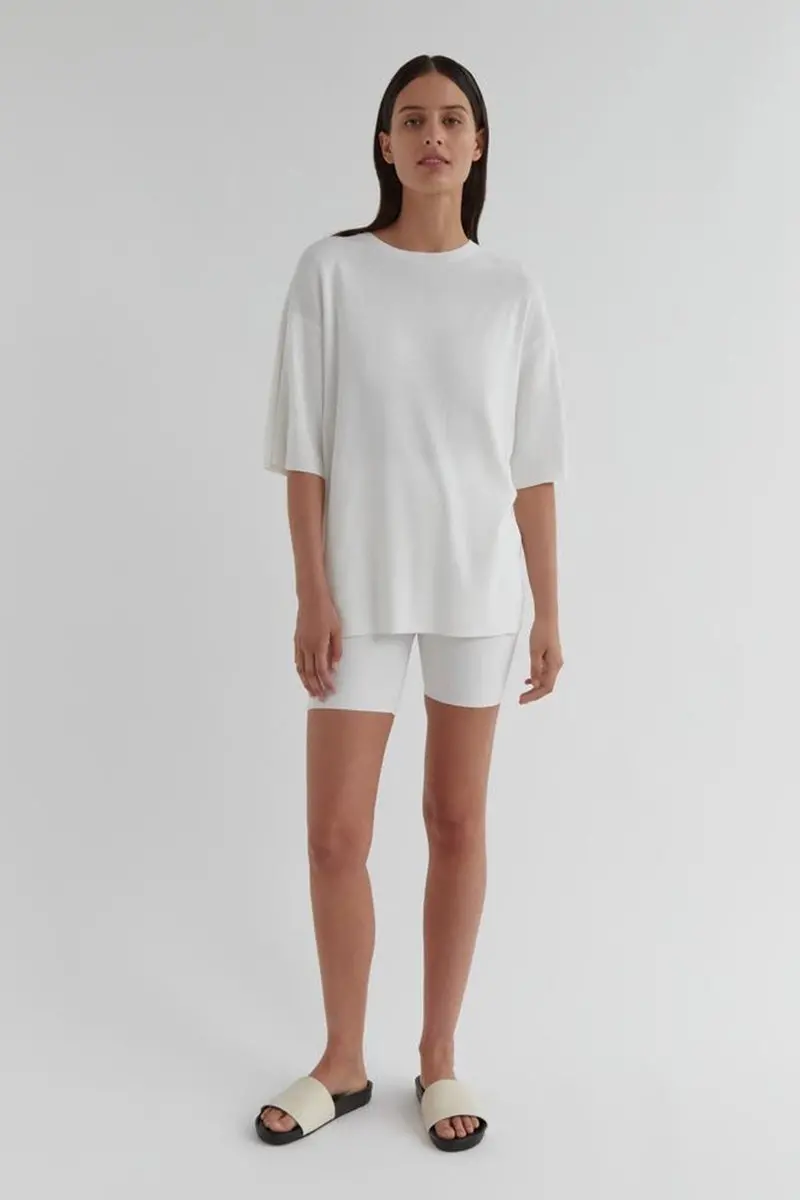 Assembly Label - Milano Knit Oversized Tee - White 1
