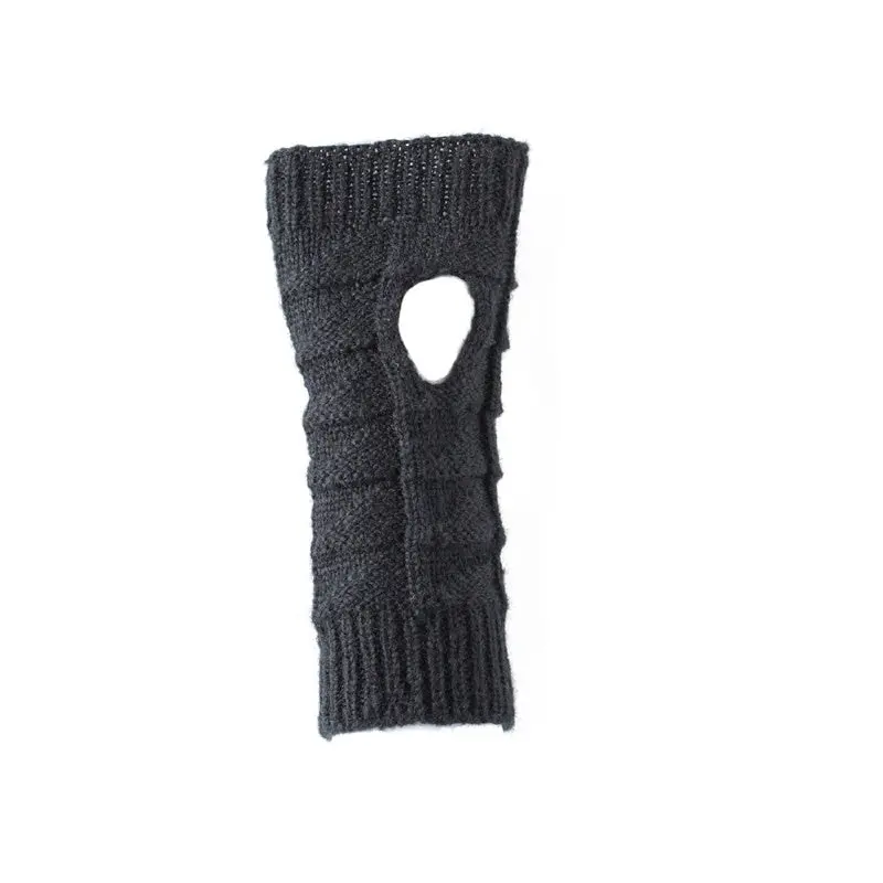 Antler - Knitted Fingerless Gloves - Black 1
