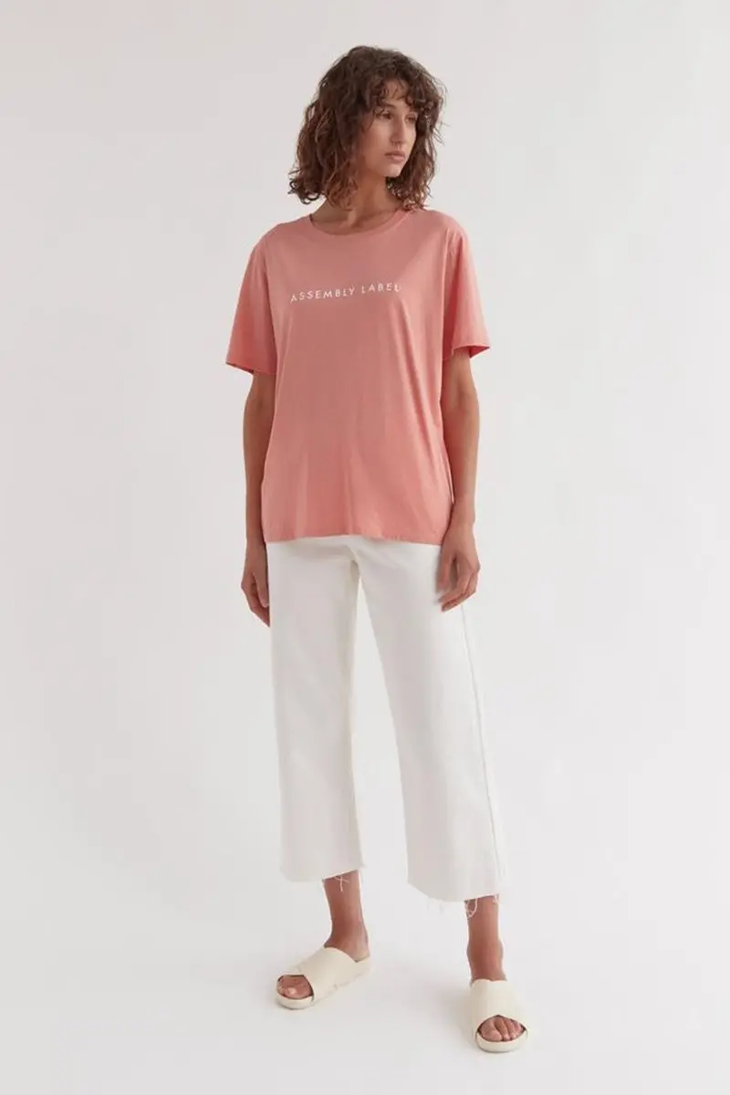 Assembly Label - Logo Cotton Crew Tee - Washed Red 1