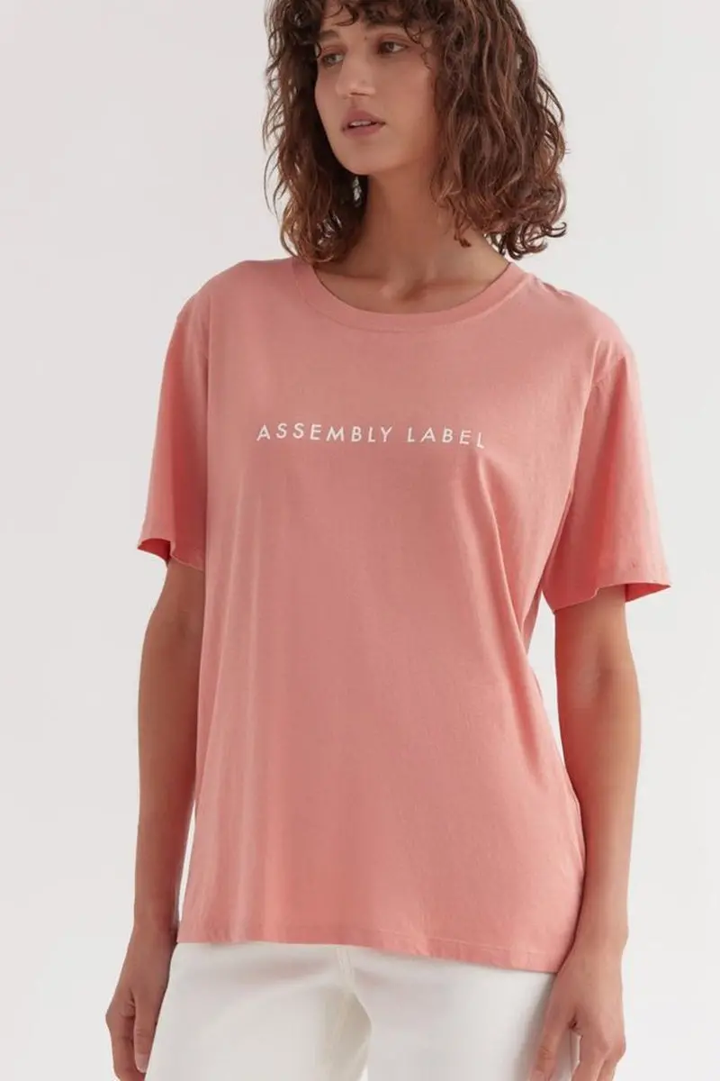 Assembly Label - Logo Cotton Crew Tee - Washed Red 2