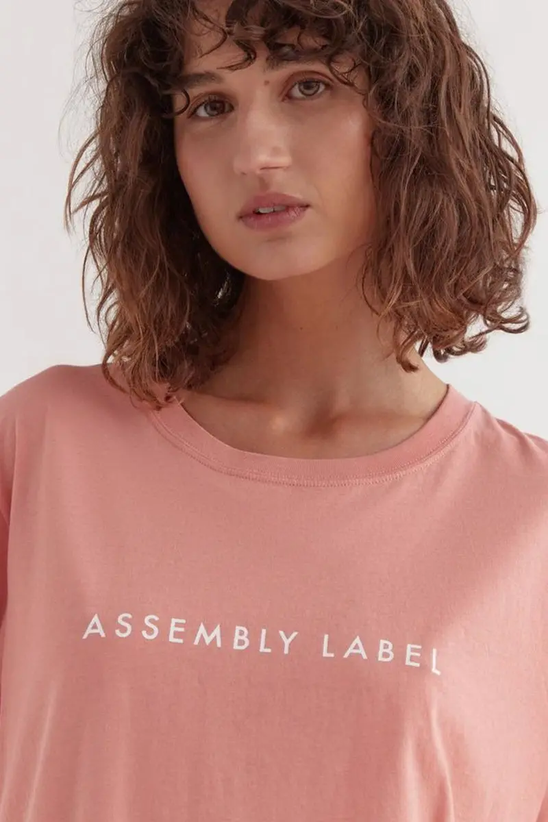 Assembly Label - Logo Cotton Crew Tee - Washed Red 3