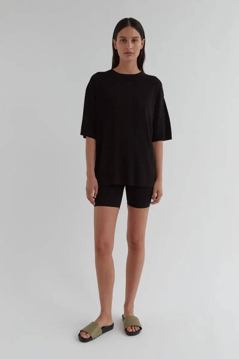 Assembly Label - Milano Knit Oversized Tee - Black 1