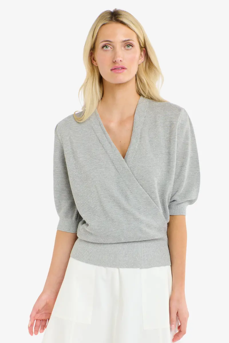 365 Days - Cassie Lurex Top - Silver Marle 1