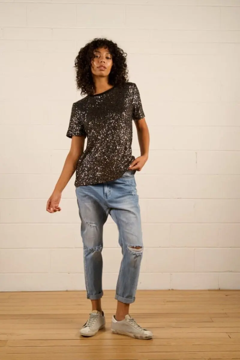 The Others - Lucielle Sequin Tee - Silver 1
