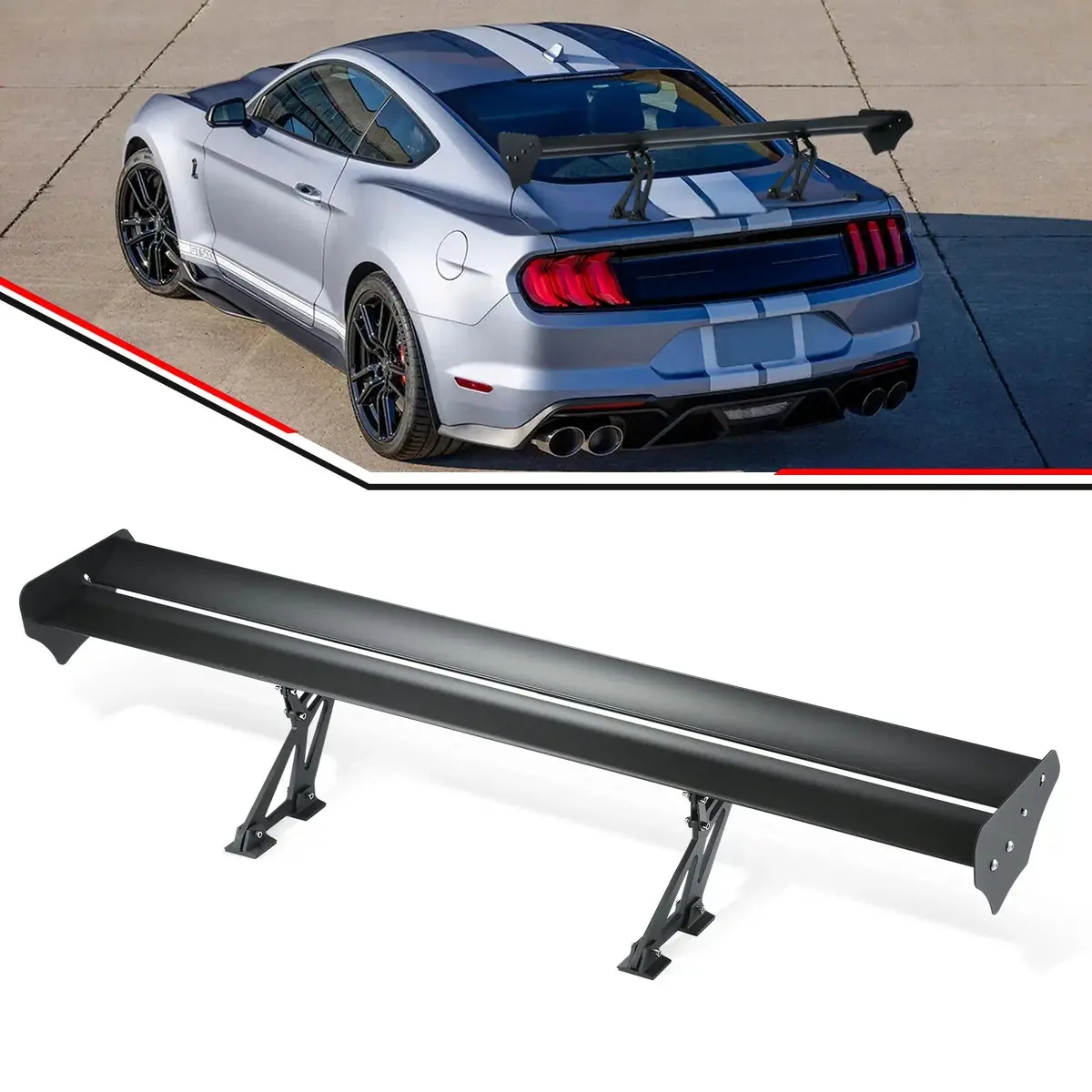 Us Aluminum Ailoy Hatchback Spoiler Wing Black 1