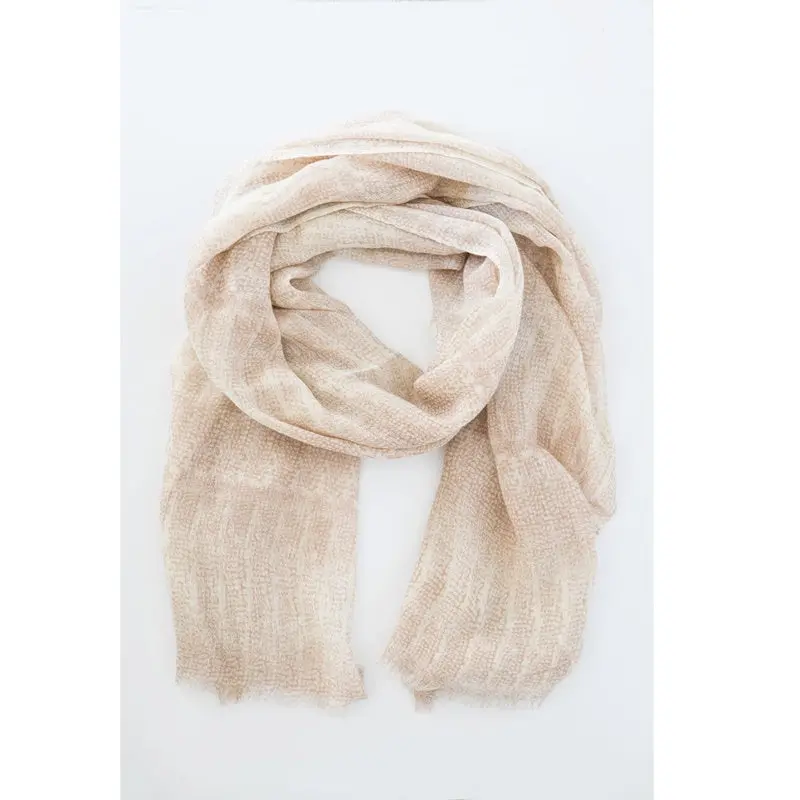 Antler - Rippled Print Wool Rose Scarf 1