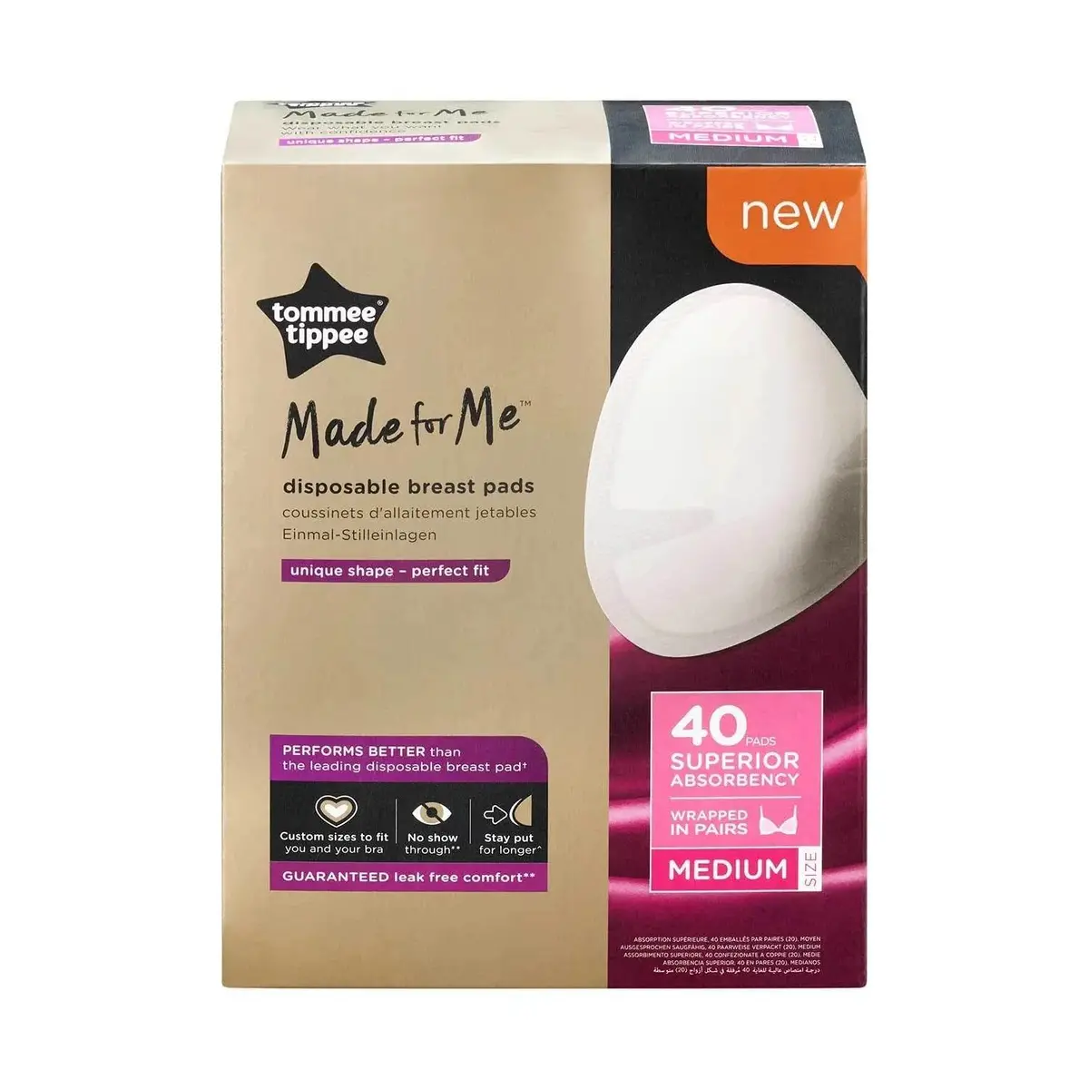 Absorbentes De Leche Closer To Nature 40 Unidades. Talla M, Tommee Tippee 1