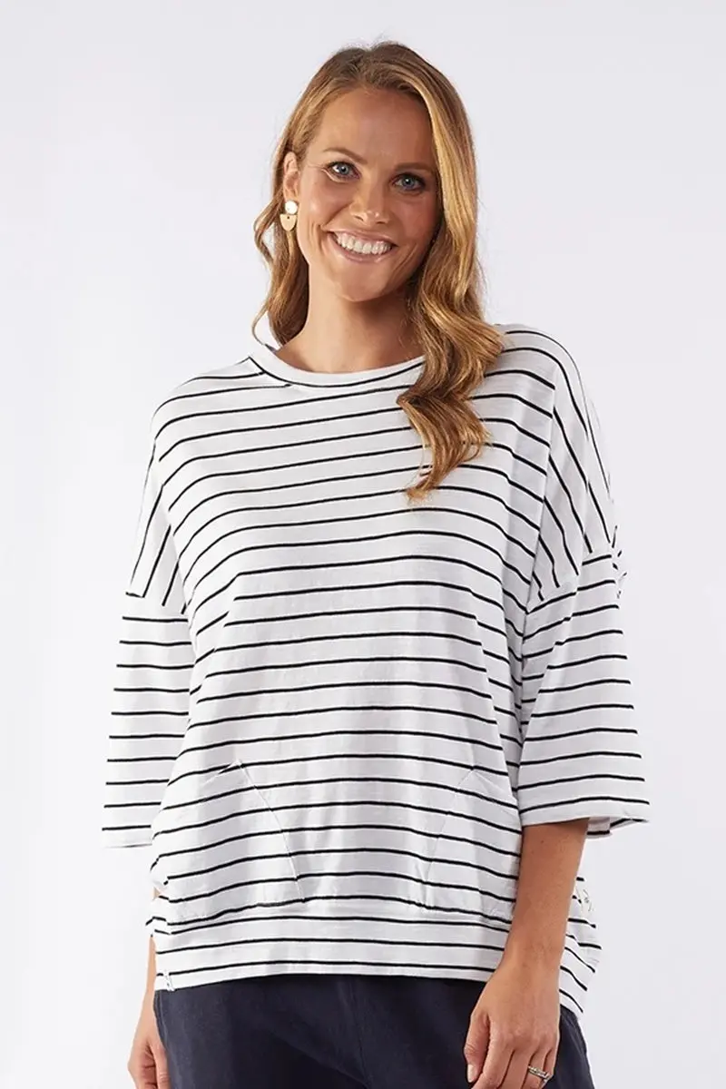 Elm - Fundamental Mazie Sweat - B/W Stripe 1