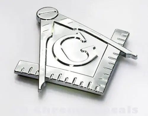 Car Chrome Decals Cnpl-Mason Masonic Mason Car Auto Bike 3D Chrome Decal Sticker Emblem Freemasonry 1